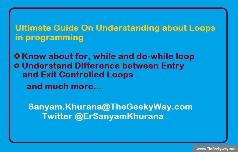 Understand about Loops in Programming, for, while, do while 