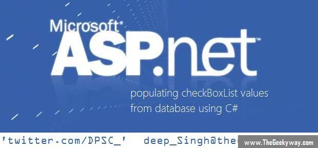 Populate checkboxlist from database using C#